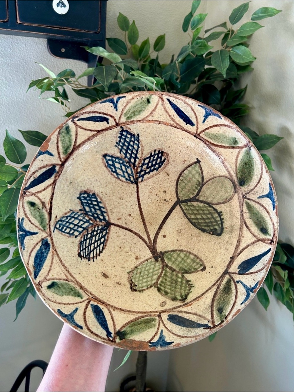 Vintage Antique Swat Valley Pottery Bowl, Rustic Islamic Style, 1920s-40s